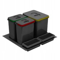 Kosz do segregacji MULTINO do szafki 60cm, 3 pojemniki