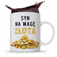 Kubek Prezent Dla Syna Dziecka Syn Na Wagę Złota Z Nadrukiem Ze Zdjęciem