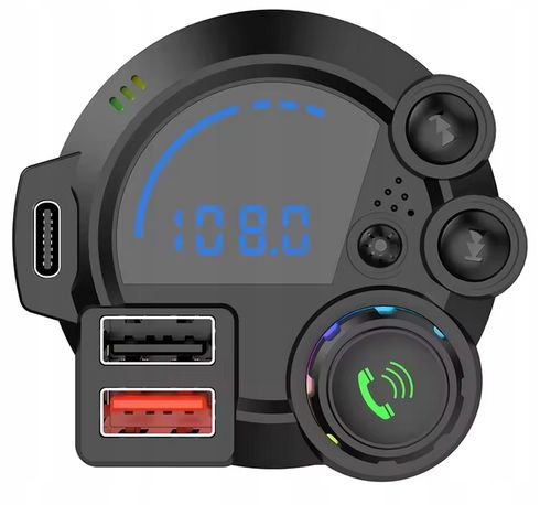 Transmiter Bluetooth Car FM USB QC 3.0 PD ładowarka samochodowa LED adapter na Arena.pl