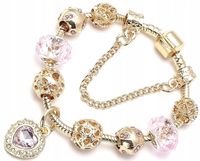Bransoletka Modułowa Charms Beads Złota Serce Boho