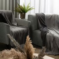 Koc narzuta TEDY 70x160 Eurofirany stalowy miękka bukla + ciepły polar