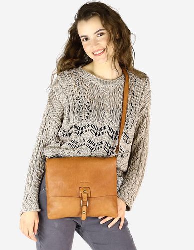 Torebka skórzana listonoszka stylowy minimalizm ala messenger leather bag - MARCO MAZZINI camel na Arena.pl