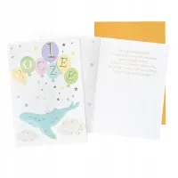 Karnet B6 Urodziny Roczek (Wieloryb)