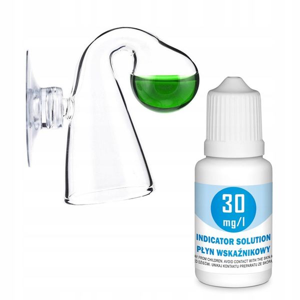 AQUA GLASS indykator NANO stały test CO2 + PŁYN zdjęcie 1