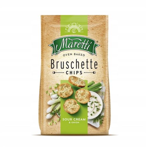 8x MIX Pieczone chlebowe krążki chipsy przekąska 70g Bruschette Maretti na Arena.pl