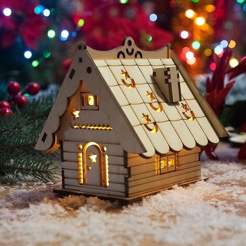 DOMEK LAMPION ŚWIĄTECZNY LED LAMPKA PREZENT DIY na Arena.pl