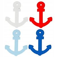 Drewniana zawieszka KOTWICA 49x60mm mix 4szt.