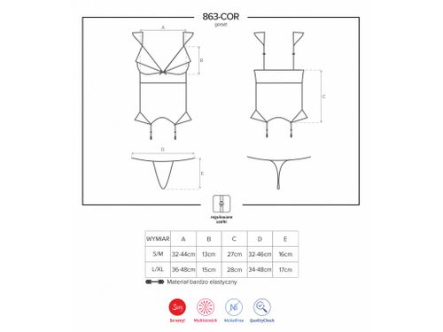 Czerwony koronkowy gorset Obsessive ze stringami L/XL na Arena.pl