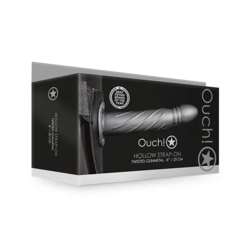 ouch! hollow strap-on 20 cm zakrzywiony, teksturowany model na pasku na Arena.pl