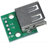 Adapter gniazda USB 2.0 typ A na płytce PCB do lutowania