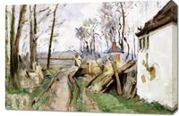 Obraz 90x60cm A Village Road near Auvers, Paul Cezanne Vingtage