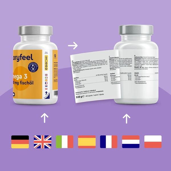 OMEGA 3 DHA EPA W WYSOKICH DAWKACH 1000mg na dawkę 400 kapsułek gloryfeel zdjęcie 3