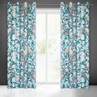 Zasłona gotowa na przelotkach IGA 140x250 biało niebieska