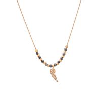 Złoty Naszyjnik Celebrytka Skrzydło i Kulki Grawer