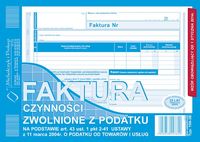 faktura czynności zwol. z podat. a5 198-3e
