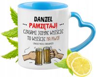 Dla Daniela Kubek Błękitny Z Uszkiem W Kształcie Serca Na Prezent Na Kawę