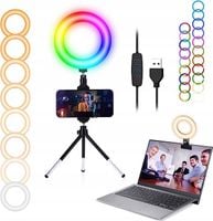 Lampa pierścieniowa LED ze statywem klipsem