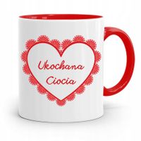 Kubek Czerwony Prezent Dla Cioci Ukochania Ciocia Z Nadrukiem Ze Zdjęciem
