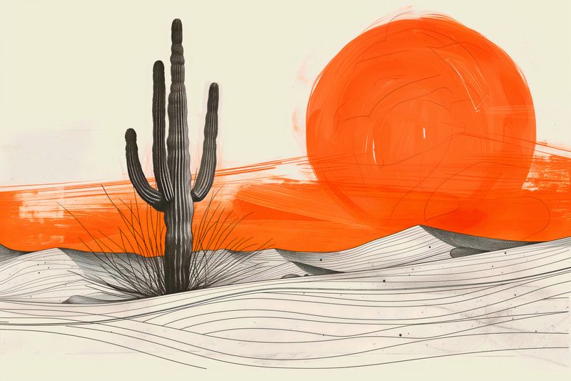 Plakat 60x40cm Kaktus Saguaro zdjęcie 1