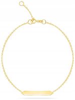 ZŁOTA BRANSOLETKA BLASZKA NA CHRZEST GRAWER 333