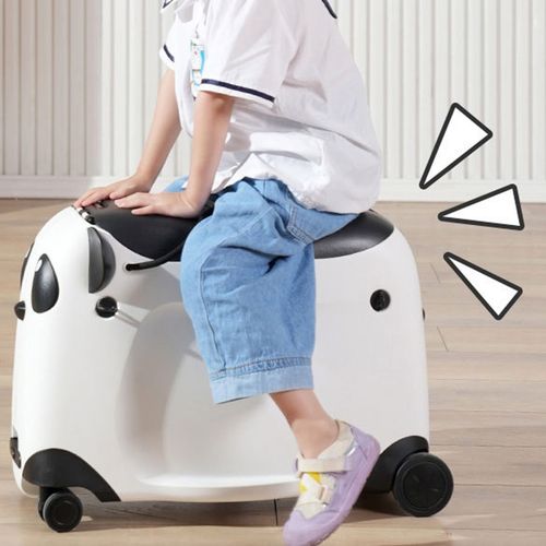 19858 Dziecięca walizka z siedziskiem na kółkach różowa jeździk do samolotu na Arena.pl