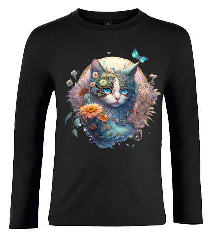 Bluzka tshirt z długim rękawem Kot zdjęcie 1