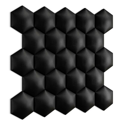 Panel Tapicerowany Eko Skóra Hexagon Grafitowy 35cm x 40cm na Arena.pl