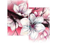 60X60CM PĄKI WIŚNI CZERWIENI DWU OBRAZ ŚCIAN