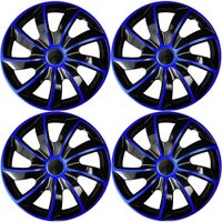 4x Kołpaki 17 cali uniwersalne NRM QUAD BICOLOR NIEBIESKO CZARNE Komplet