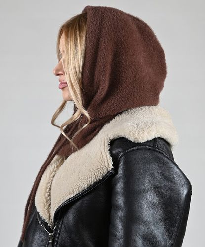 Czekoladowa Kominiarka KAPTUR komin Balaclava Czapka damska miekka na Arena.pl
