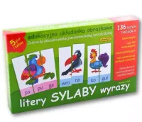 Litery, sylaby, wyrazy. Edukacyjna układanka obrazkowa