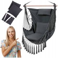 FOTEL WISZĄCY BRAZYLIJSKI XXL HUŚTAWKA HAMAK KRZESŁO OGRODOWY BUJANY 150KG