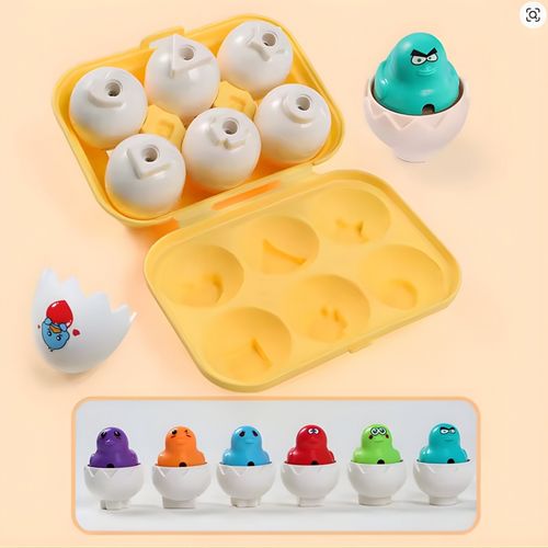 WOOPIE Układanka Sorter Montessori Dopasuj Kształty Zabawne Kurczaczki Jajka 6szt na Arena.pl