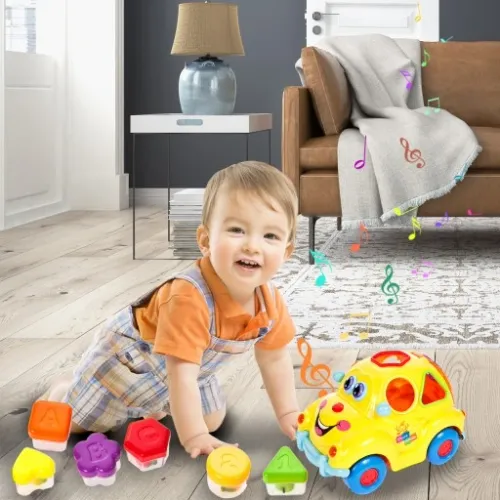 AUTO SORTER SAMOCHÓD Z KLOCKAMI NA BATERIĘ AUTKO WESOŁEK DLA DZIECI KLOCKI na Arena.pl