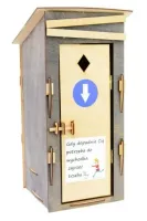 KIBEL WYCHODEK DREWNIANY Z KIELISZKAMI ŚMIESZNE