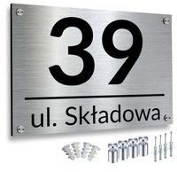 Tabliczka ADRESOWA ALUMINIOWA 40x30 DUŻA DYSTANSE