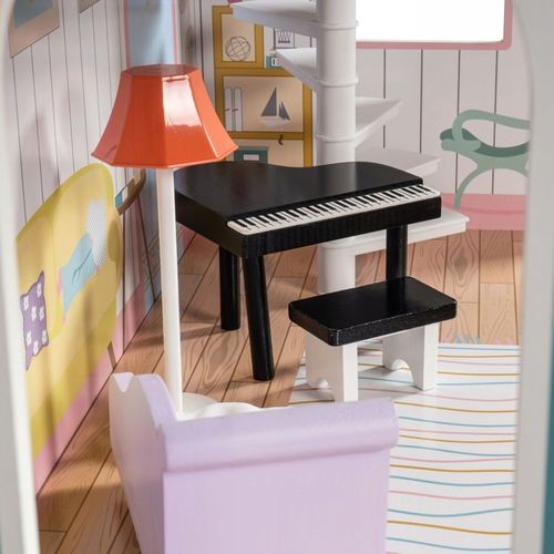 Duży Domek Dla Lalek XXL Drewniany Mebelki Do Zestawu Oświetlenie LED na Arena.pl