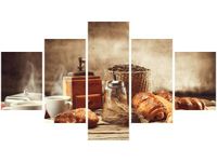 75CM 120 OBRAZ 5 ELEM SMAKOWITE ŚNIADANIE ŚCIENNY DRUK