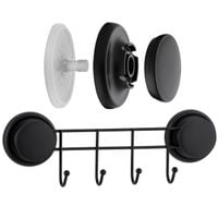 Wieszak łazienkowy 4x haczyk uchwyt czarny loft - Yoka