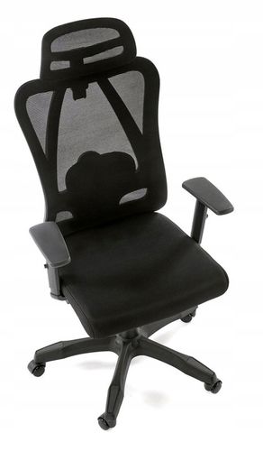 ERGONOMICZNY fotel obrotowy RAMOS czarny regulowany na Arena.pl