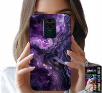 ETUI DO XIAOMI NOTE 9 - FIOLETOWY MARMUREK MODNE KOBIECE + SZKŁO