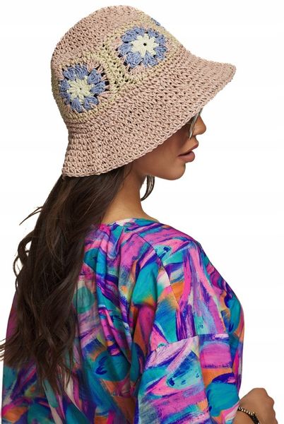 KAPELUSZ SŁOMKOWY EKO SŁOMKA bucket hat w kwiaty zdjęcie 3