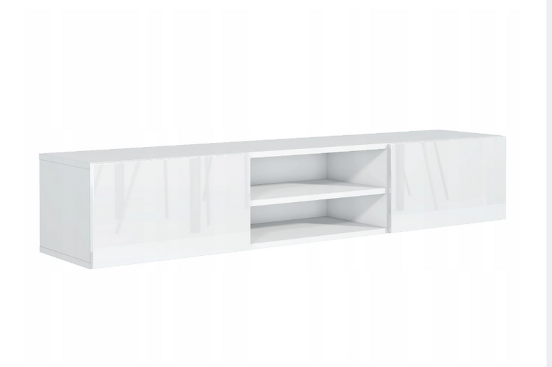 SZAFKA RTV WISZĄCA 120CM BIAŁA + FRONT POŁYSK zdjęcie 1