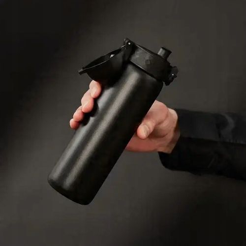 Czarny bidon na wodę elegancki i sportowy do biura na siłownię ION8 0,6 l na Arena.pl