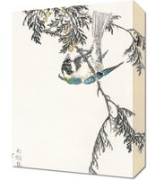 Obraz 30x40cm  Great Tit, Kashu Japoński Vintage do Salonu