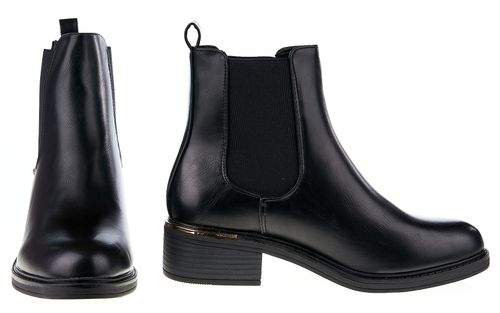 Botki sztyblety na niskim obcasie czarne Rozmiar obuwia - 38 na Arena.pl