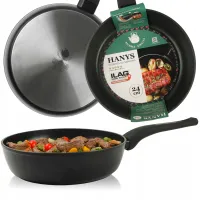 PATELNIA 24 CM GŁĘBOKA Z POWŁOKA NIEPRZYWIERAJĄCĄ NON-STICK INDUKCJA GAZ