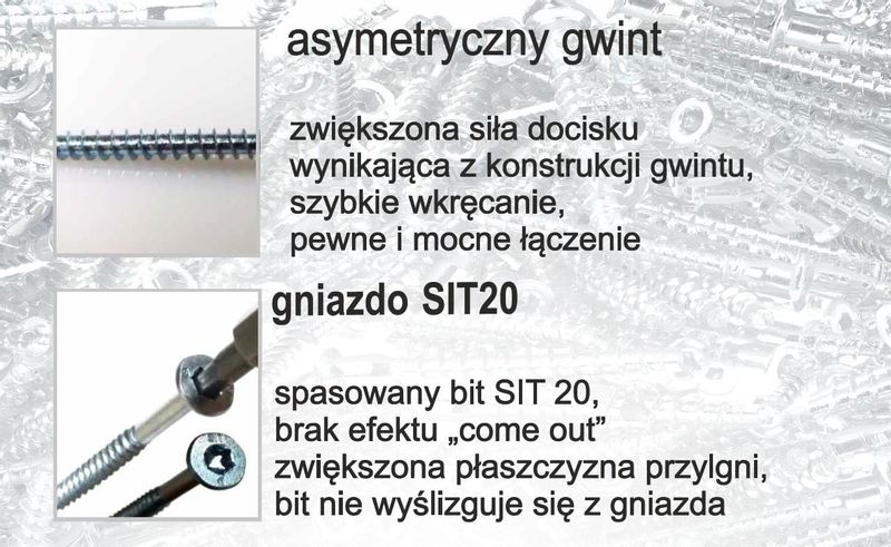Wkręt konfirmat Matrix 4 x 60 zdjęcie 3
