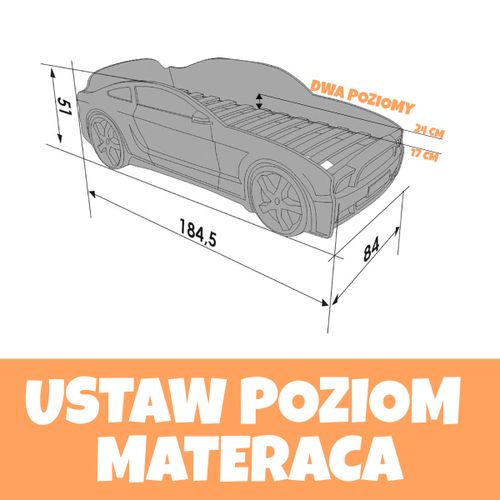 Łóżko AUTO samochód - Mebelev MG 3D basic na Arena.pl