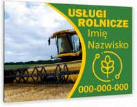 nadruk UV TABLICZKA reklamowa aluminiowa szyld USŁUGI ROLNICZE dibond 40x30
